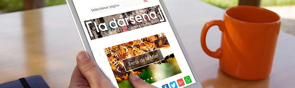 La página web de La Dársena Cultura en Movimiento, pilar del proyecto y una forma de divulgar toda la vida cultural de la zona.
