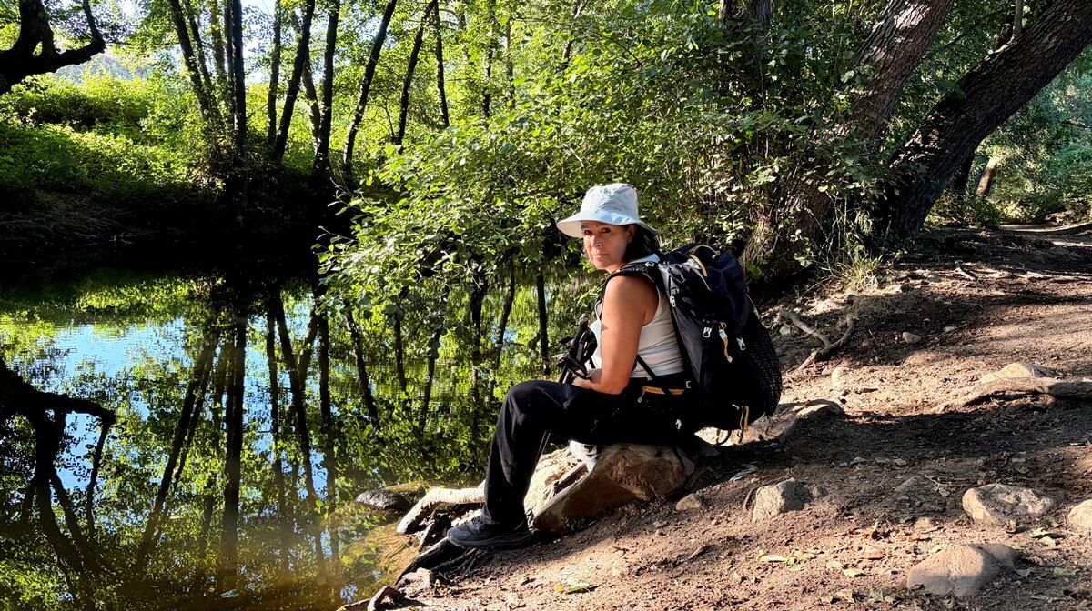 Natalia Gómez del Pozuelo durante su viaje en solitario por las sierras del interior de España. Natalia Gómez del Pozuelo durante su viaje en solitario por las sierras del interior de España.